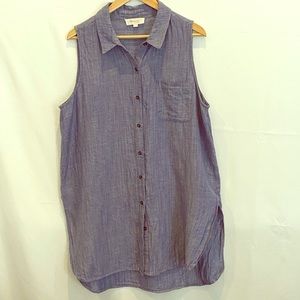 Two by Vince chambray tunic with long side slits